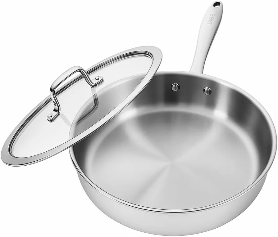 5880194 Sauteuse KLAUS Inox 24cm avec Couvercle Verre - 0