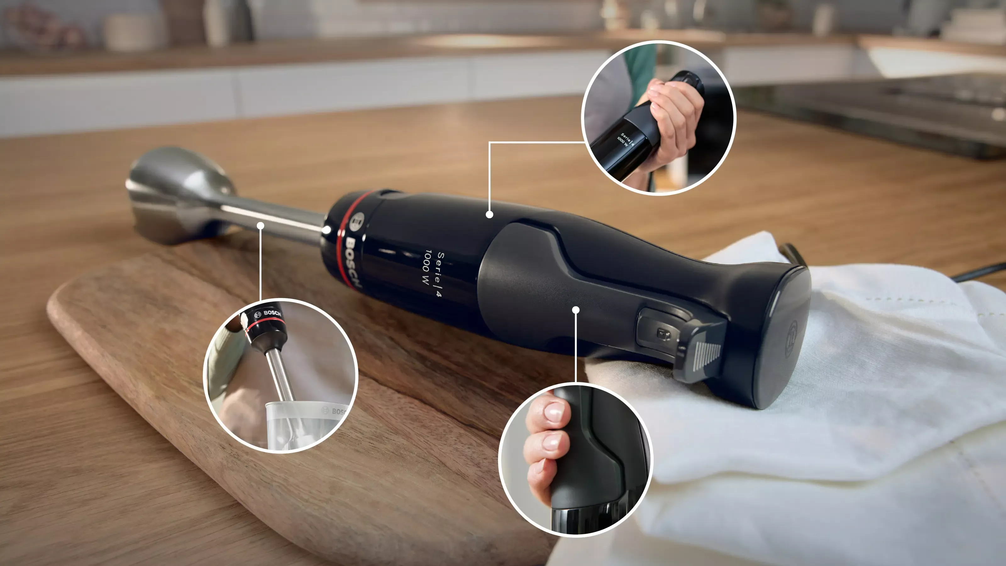 MSM4B621 Mixeur a Bras Bosch ErgoMaster 1000W Série 4 Noir - 2