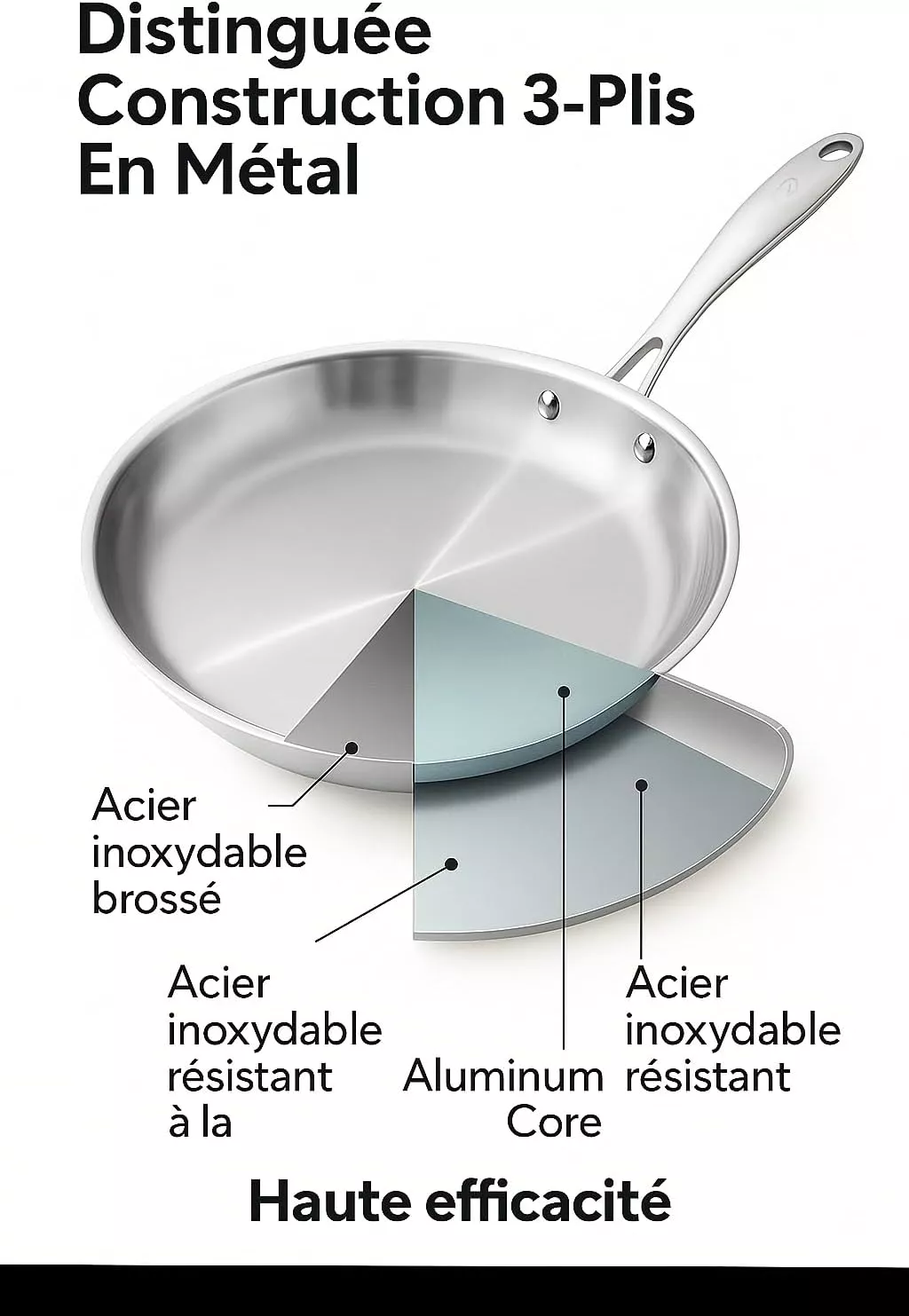 8800003 Poele KLAUS 28 Cm Inox - 4