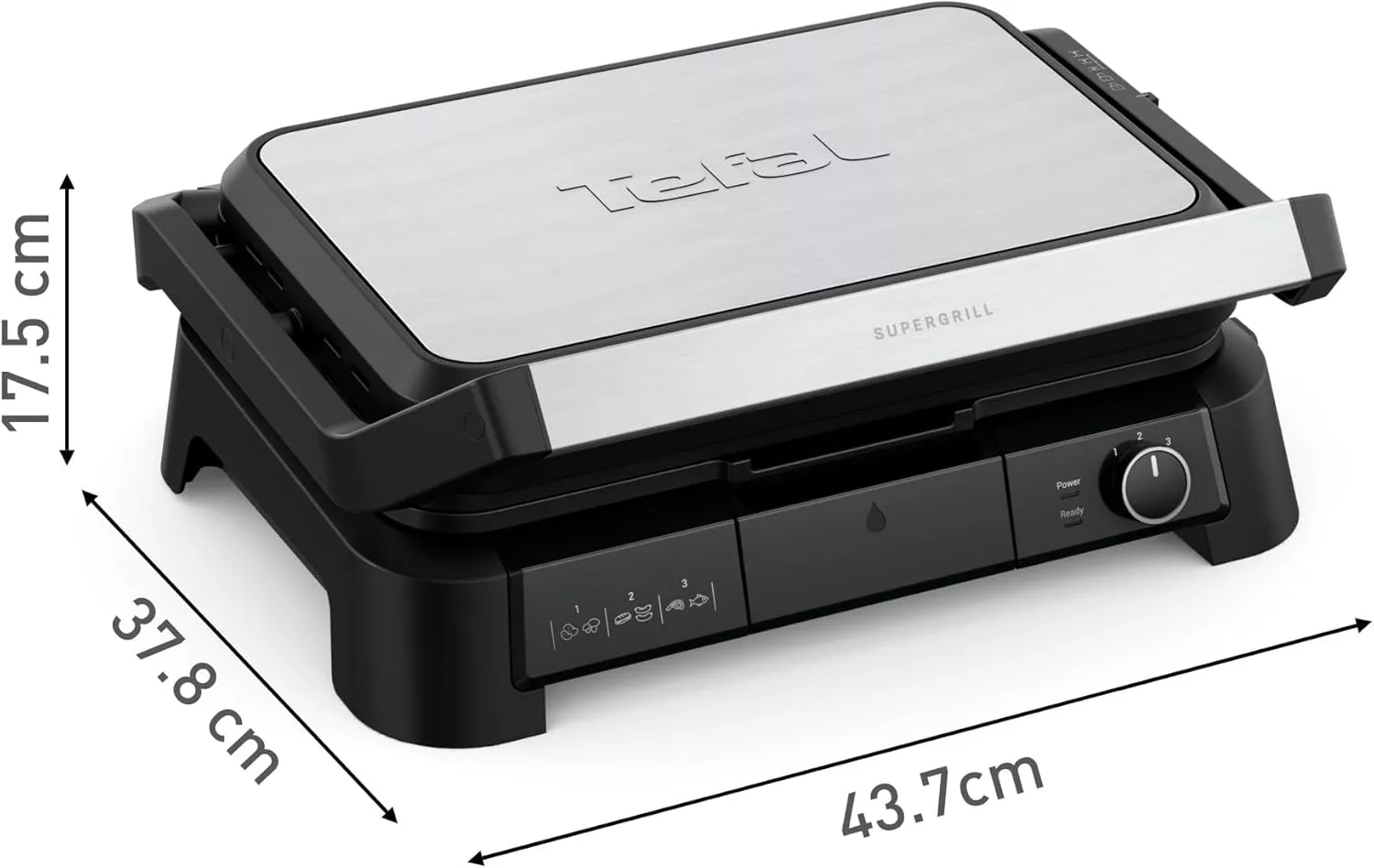 GC520DE0 Grill Viande Tefal SuperGrill XL 2200W 3en1 Inox - 7