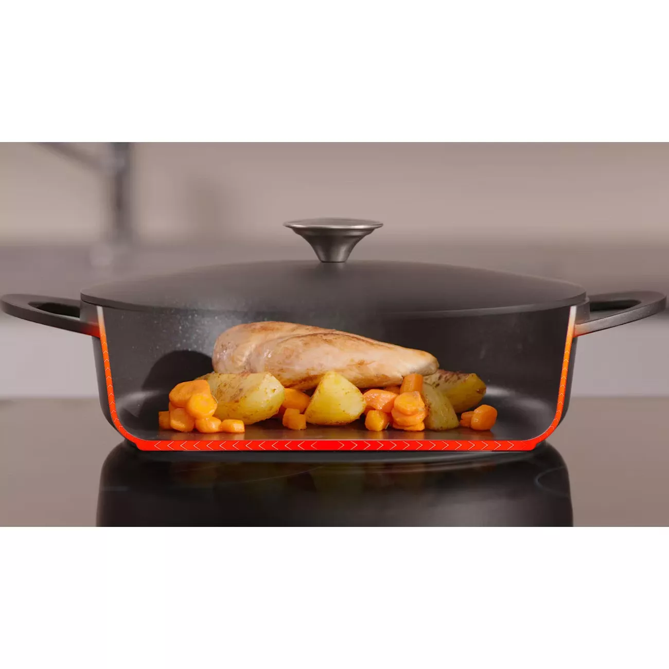 E2184614 Faitout Tefal Trattoria 24 cm Fonte & Couvercle - 5