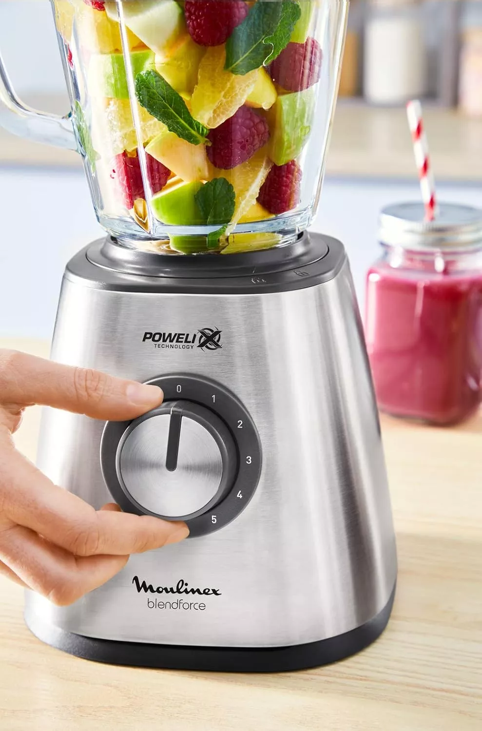 LM439D10 Blender Moulinex Blendforce 2 Inox 800W Bol Verre - 3