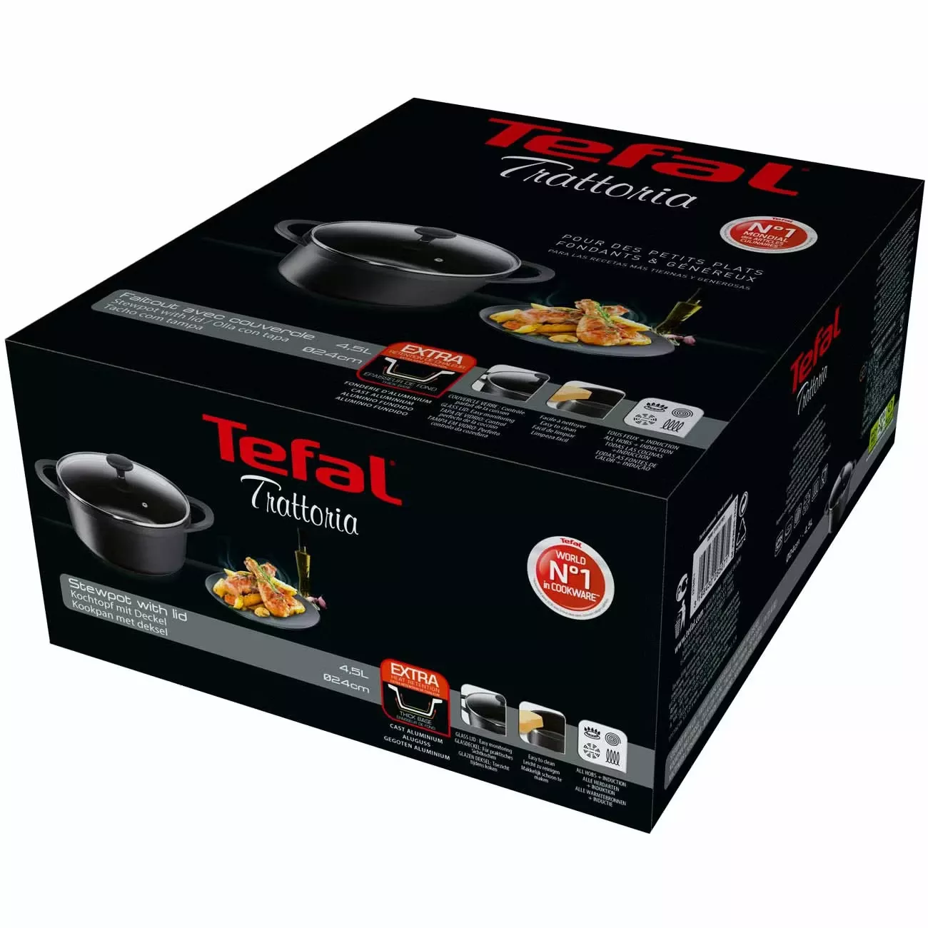 E2184614 Faitout Tefal Trattoria 24 cm Fonte & Couvercle - 6