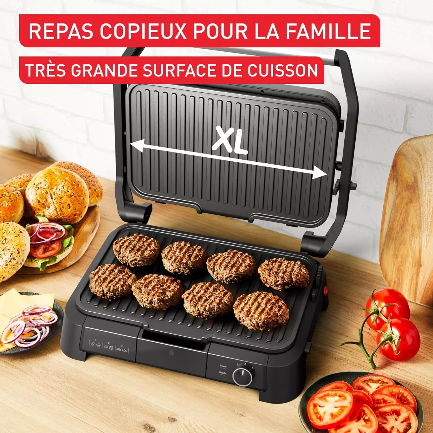 GC520DE0 Grill Viande Tefal SuperGrill XL 2200W 3en1 Inox - 6