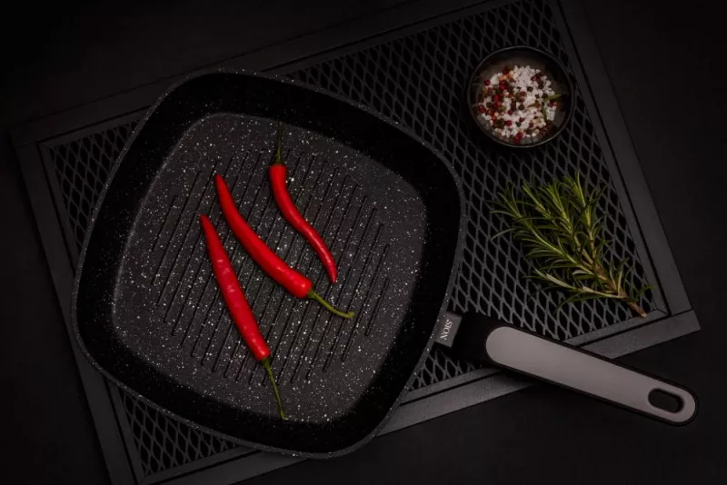 830911 Poêle Grill NOIS Salto Silver 28cm Aluminium Forgé - 4