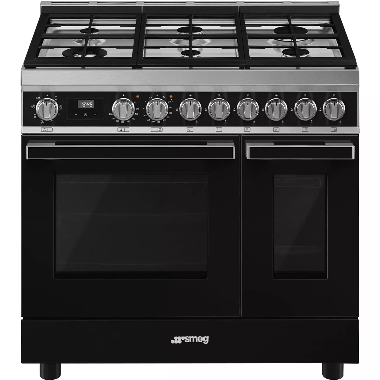 CPF92GMBL Cuisinière Piano SMEG Portofino 90cm Noir 2 fours - 0