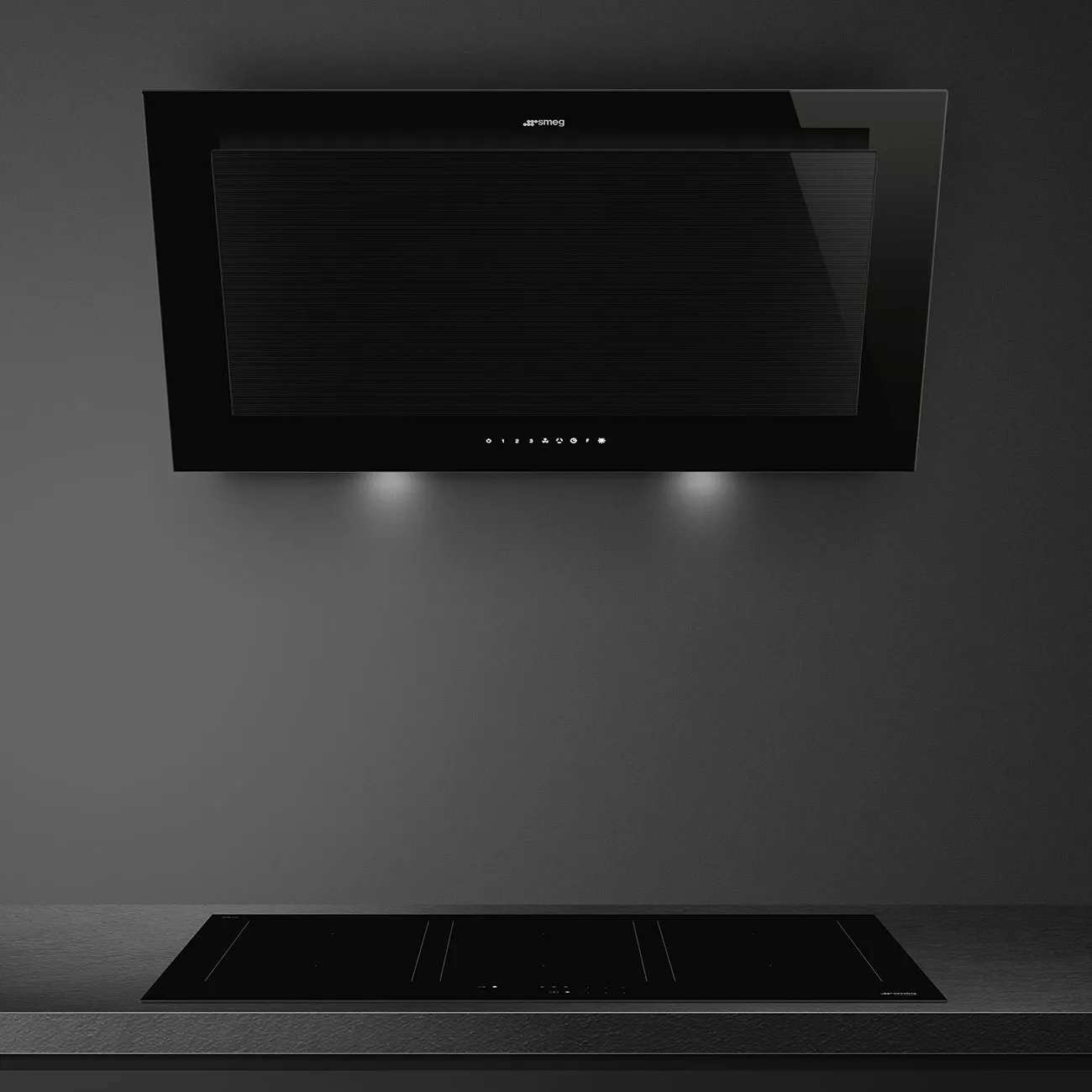 KV194B3 Hotte inclinée SMEG Linea 90cm Noir 782 m3/h - 6