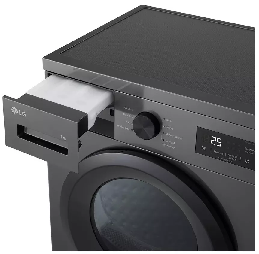 RH8N14SL Sèche-linge Pompe à chaleur LG 8kg Gris Souris - 6