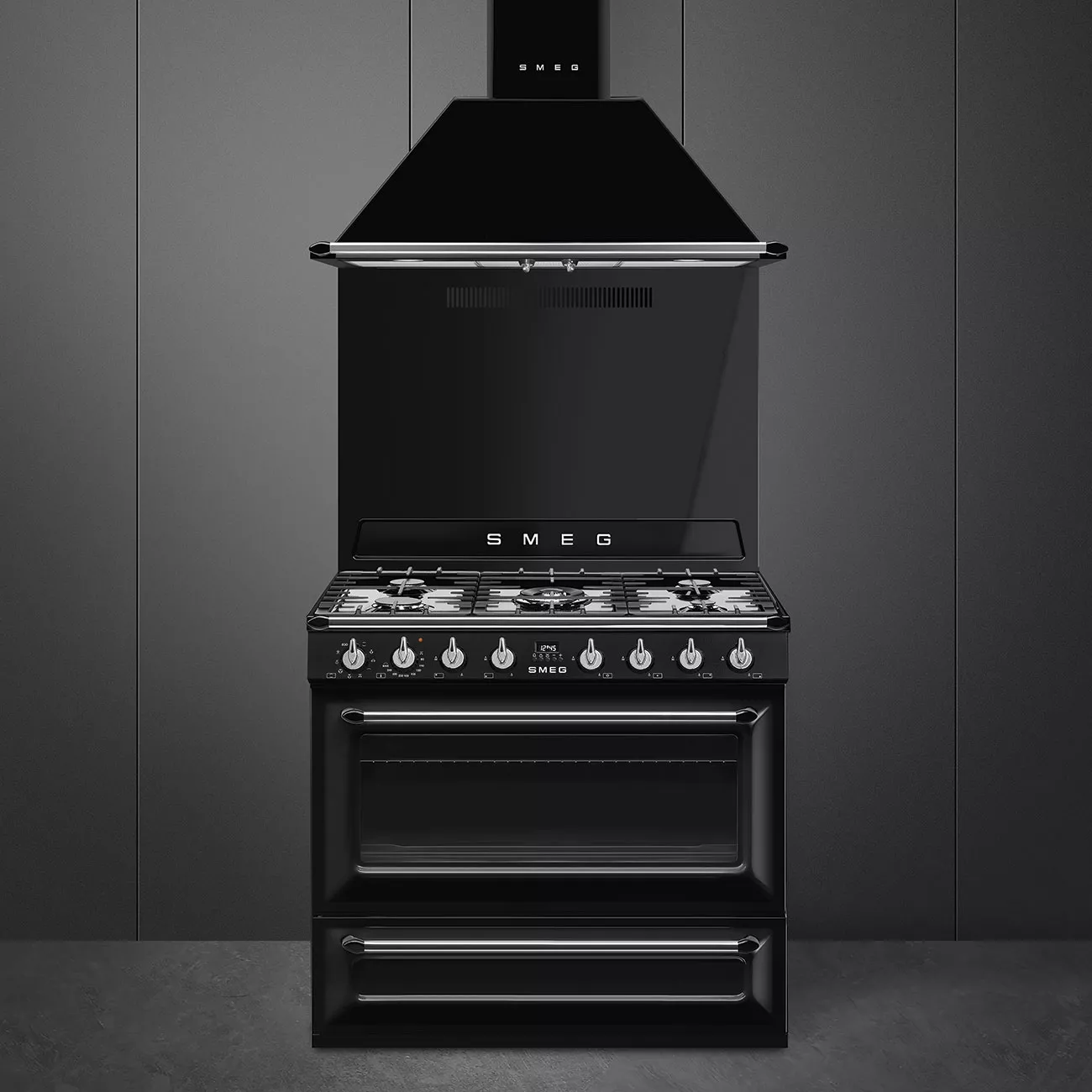 TR90BL9 Cuisinière SMEG Victoria 90cm Noir Gaz 115L - 1