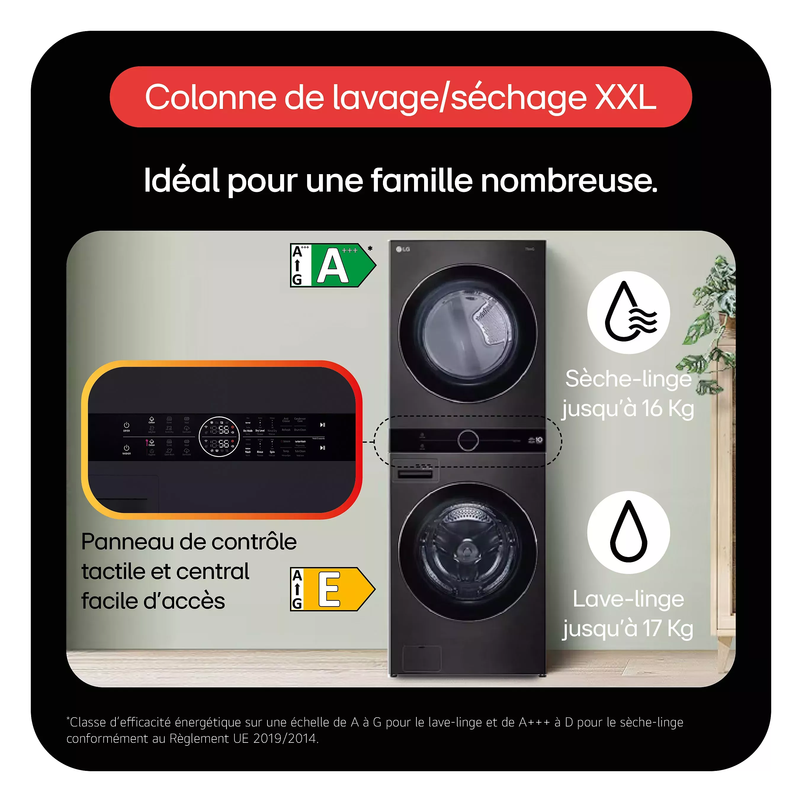 F761TOWERB2 Lave-linge séchant LG WashTower 17/16kg AI DD WiFi - 7