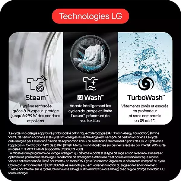 F761TOWERB2 Lave-linge séchant LG WashTower 17/16kg AI DD WiFi - 9
