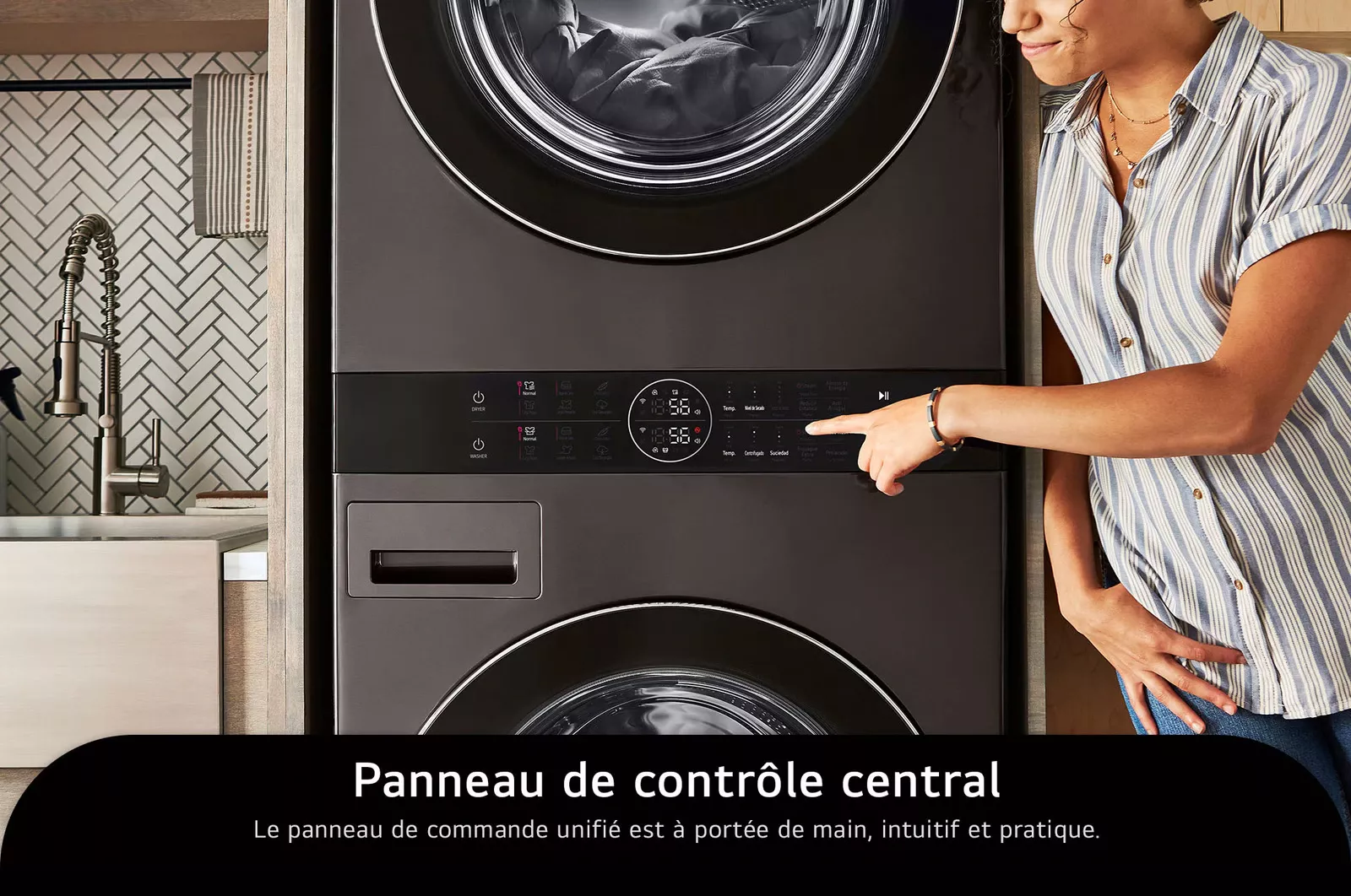 F761TOWERB2 Lave-linge séchant LG WashTower 17/16kg AI DD WiFi - 16