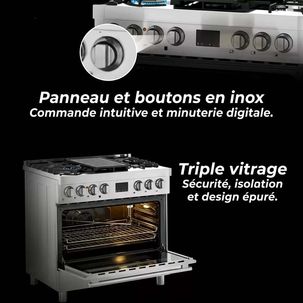 NCP590ML2X Cuisinière mixte Nardi MILANO PRO 96 cm 125 L inox - 3