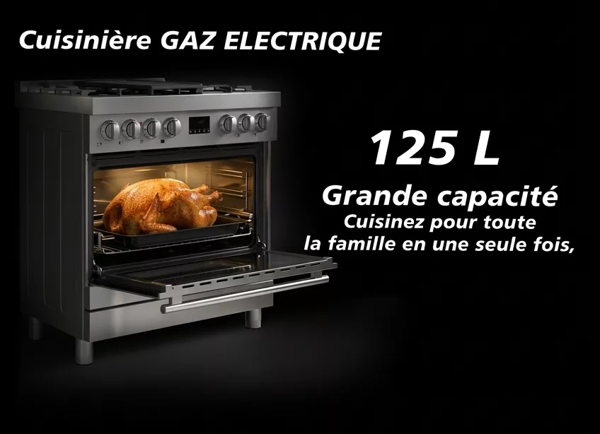 NCP590ML2X Cuisinière mixte Nardi MILANO PRO 96 cm 125 L inox - 1