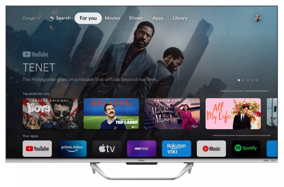 H55S800UX TV Haier 55 QLED 4K Google TV Dolby Atmos - 1