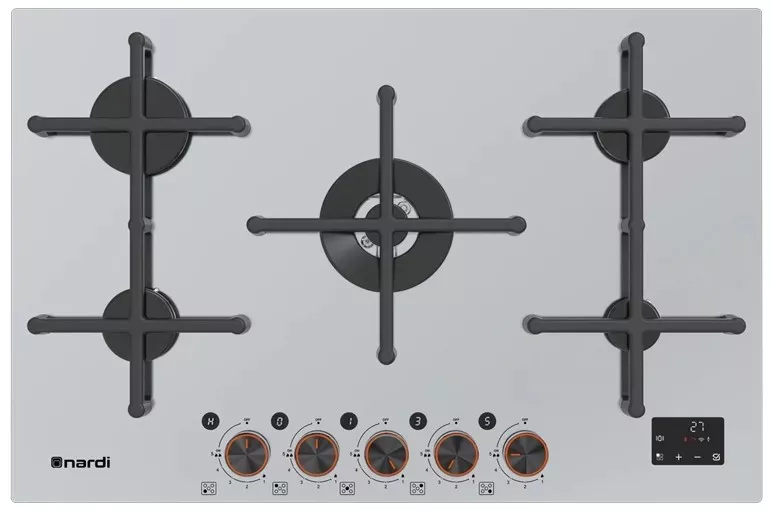 NTE85GSWF8 Plaque de cuisson Nardi 75 Cm 5 Feux WiFI Inox - 0