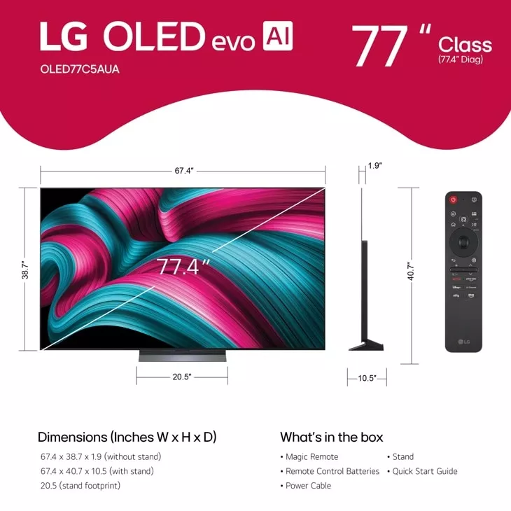 OLED77C5 TELEVISEUR LG OLED 77 C5 4K AI 144Hz Dolby Atmos - 14