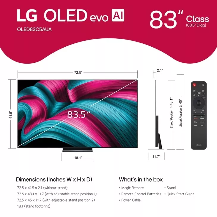 OLED83C5 TELEVISEUR LG OLED 83'' new SMART 4K - OLED83C5 - 14