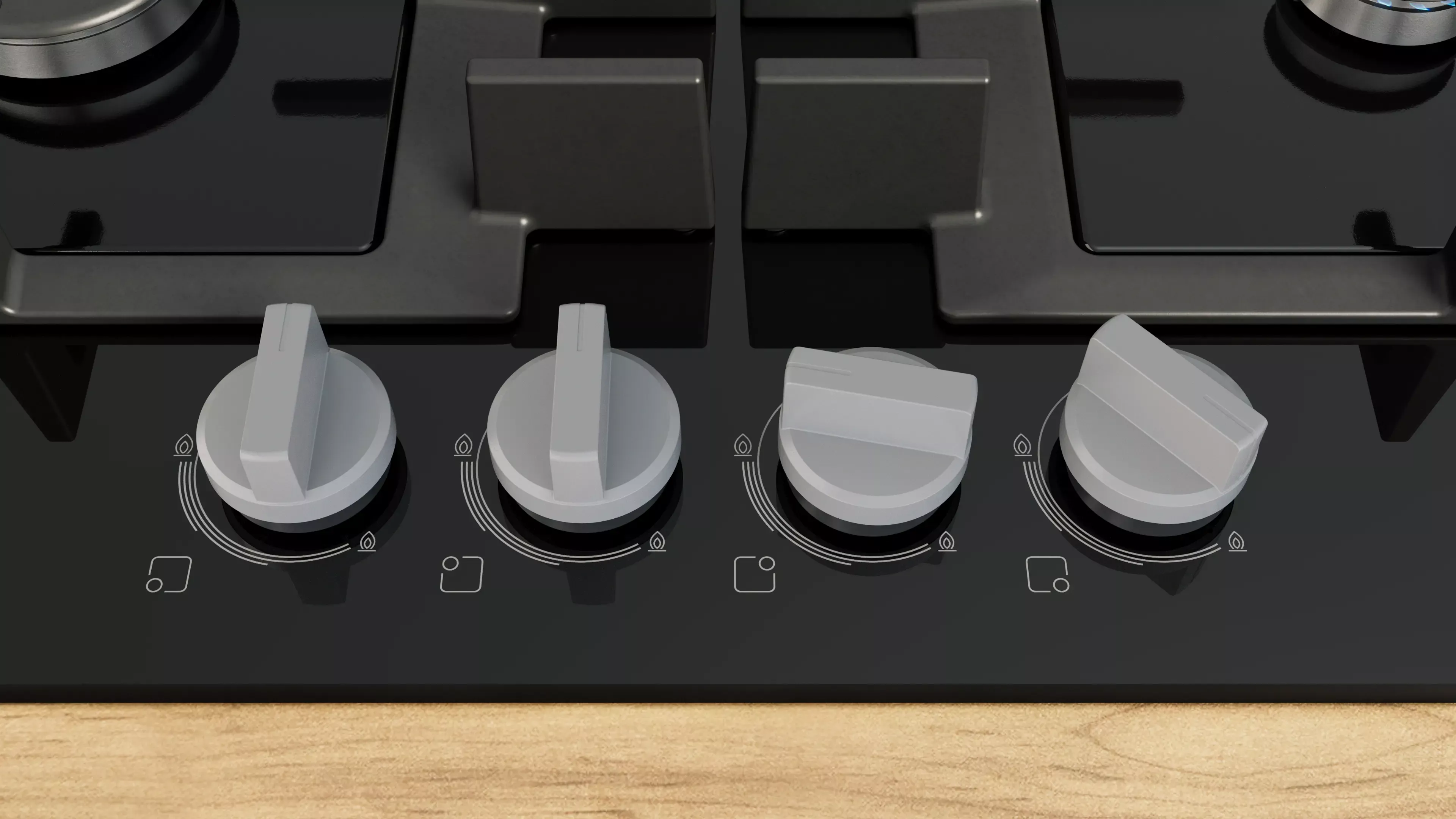 PNP6BK40 Plaque de Cuisson Gaz Bosch 60cm Verre Trempé Noir - 4