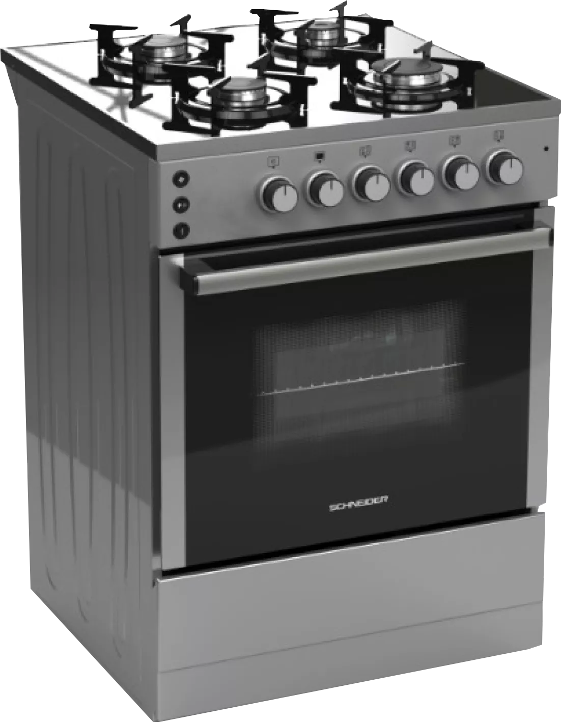 SCGG60X-GL Cuisinière Schneider 60Cm Tous Gaz Verre Trempé - 0