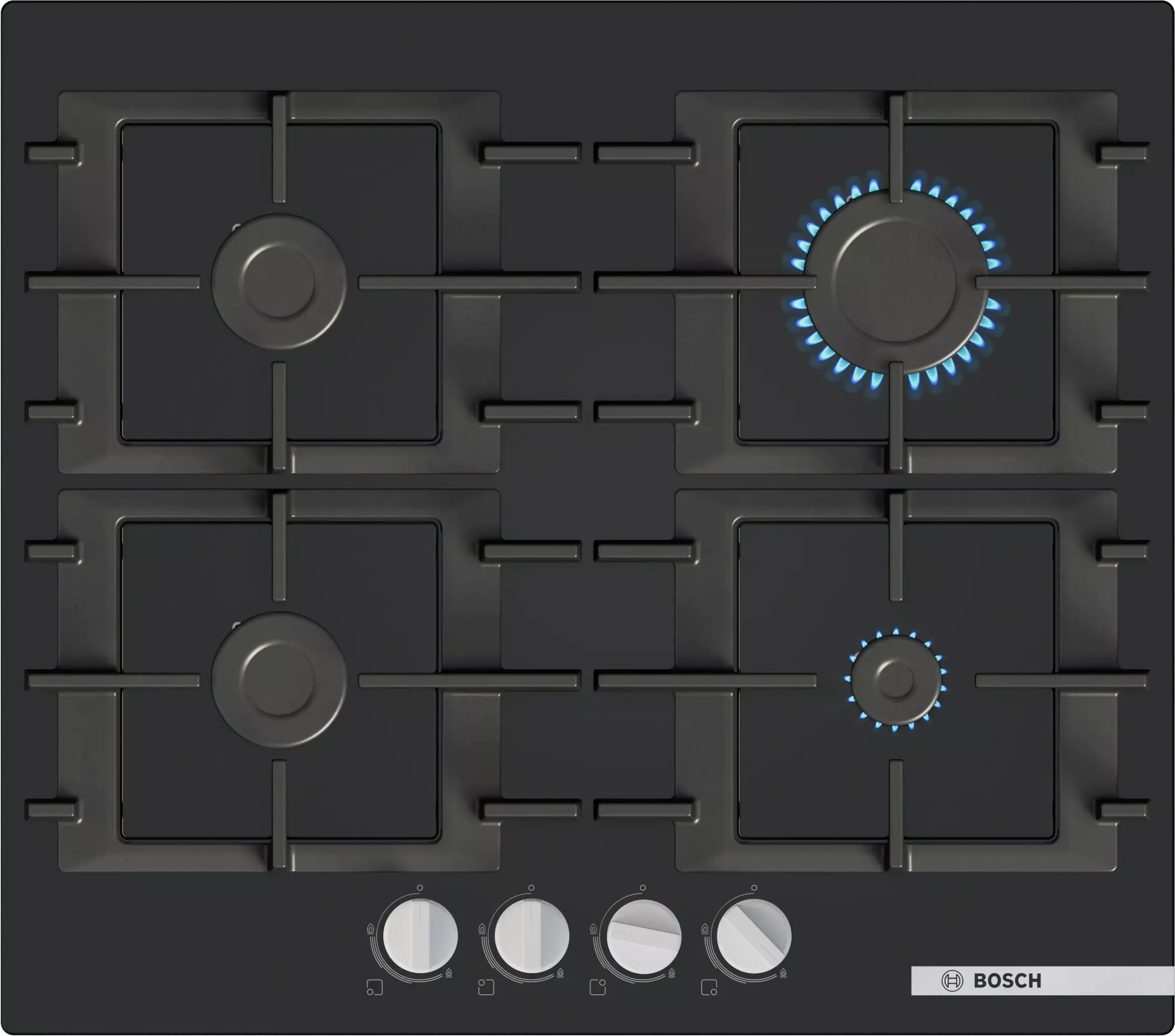 PNP6BK40 Plaque de Cuisson Gaz Bosch 60cm Verre Trempé Noir - 0