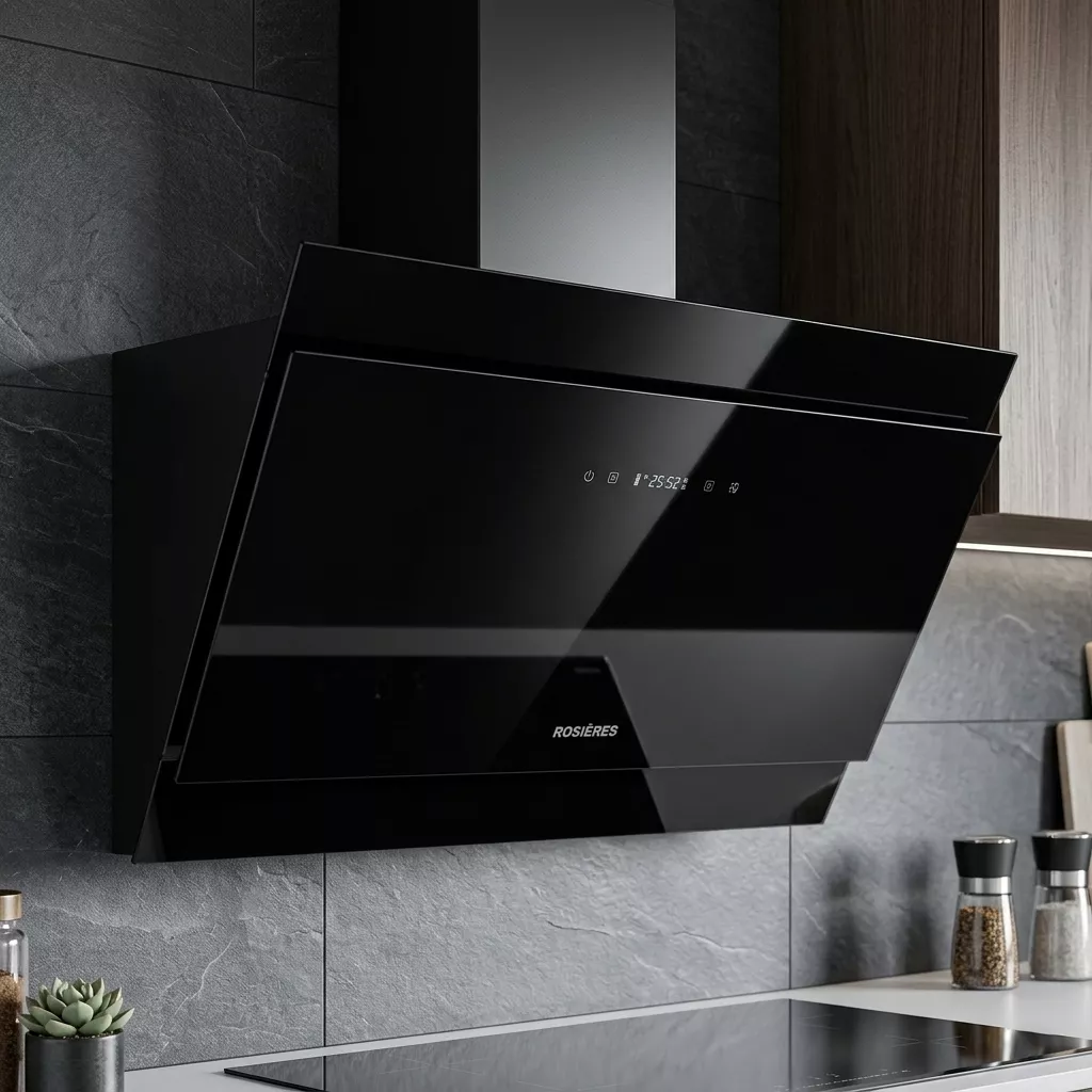 RDG9DCK3B Hotte décorative Rosières 90cm Black Glass Digital - 1