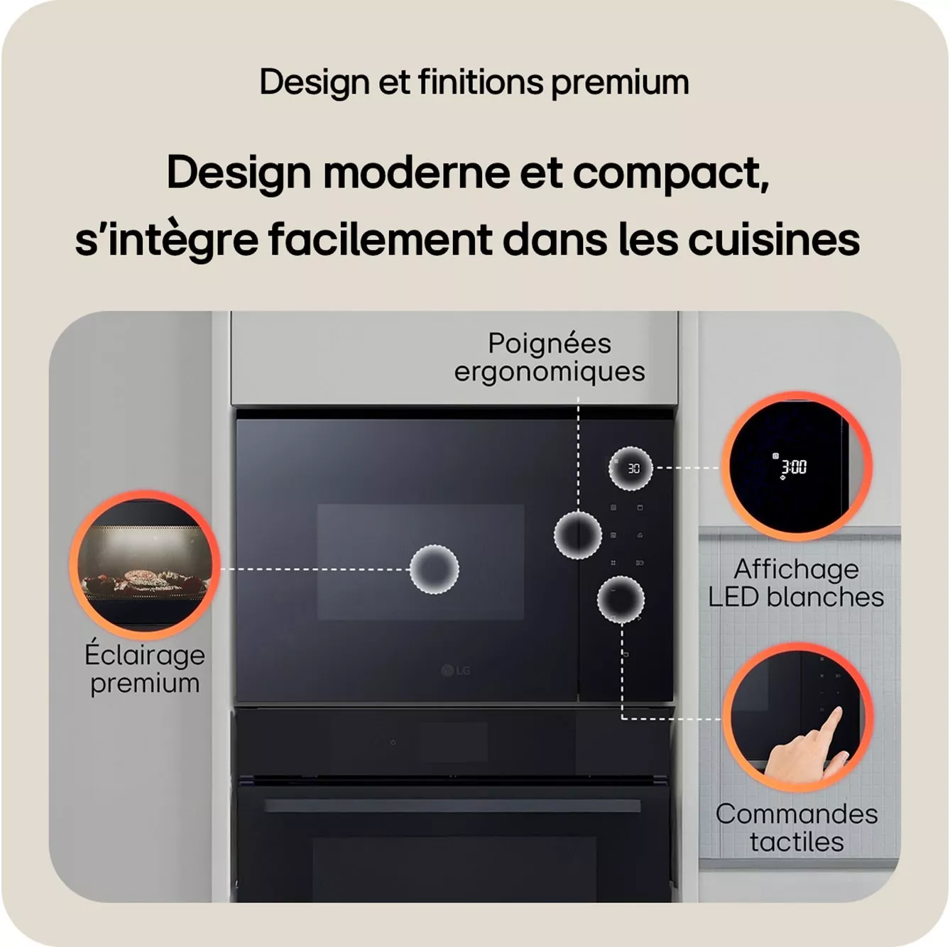 MGBZ2593F Micro-ondes Enc LG 25L Noir Gril 900w Tactile - 8