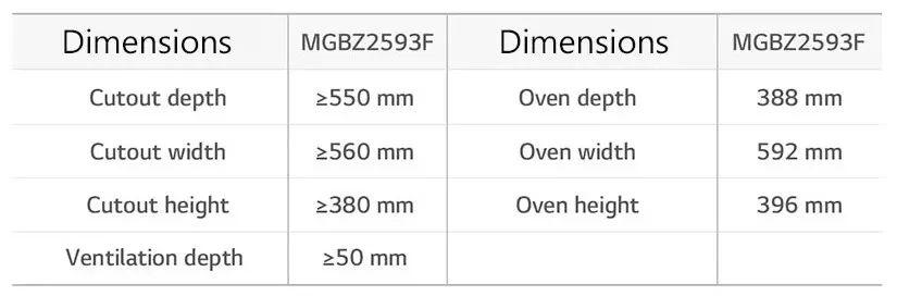 MGBZ2593F Micro-ondes Enc LG 25L Noir Gril 900w Tactile - 17