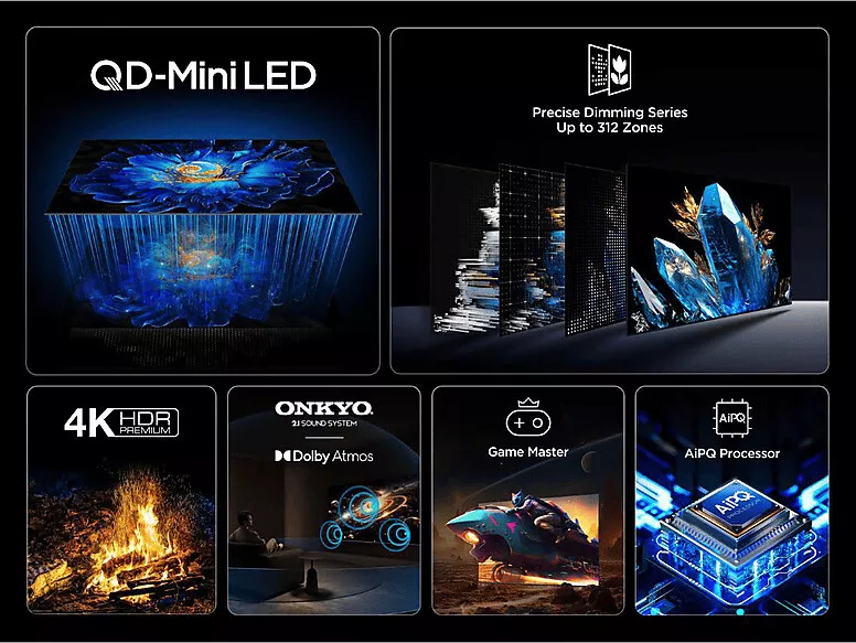 98C6K Téléviseur TCL 98'' 4K QD-MiniLED Google TV 144Hz - 9