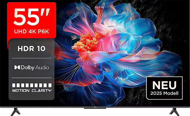 55P6K Téléviseur TCL 55 Smart 4K UHD HDR Google Tv - 0