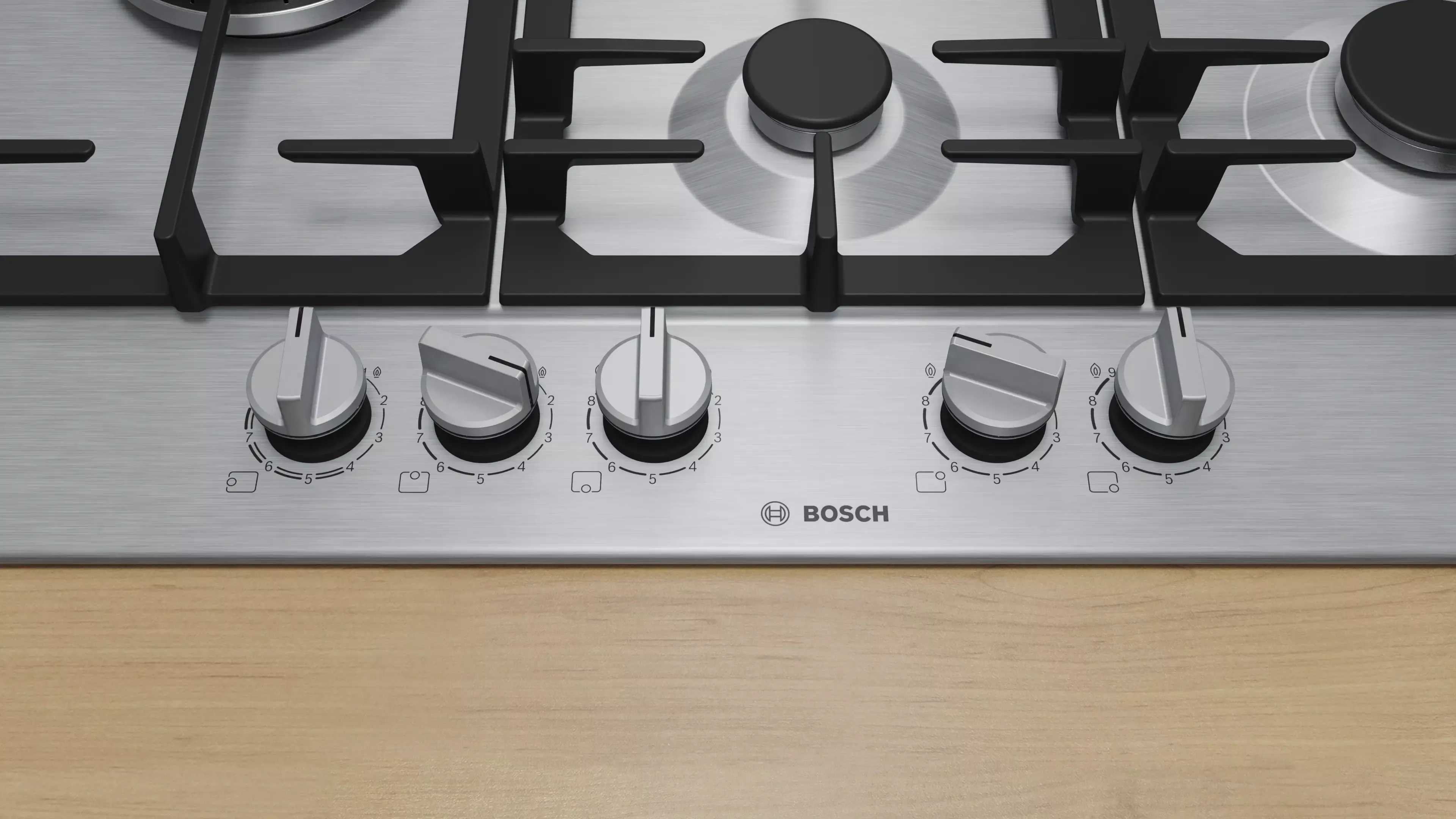 PCS7A5I90 Plaque de Cuisson Gaz 5F 75 cm Bosch Série 6 Inox - 1