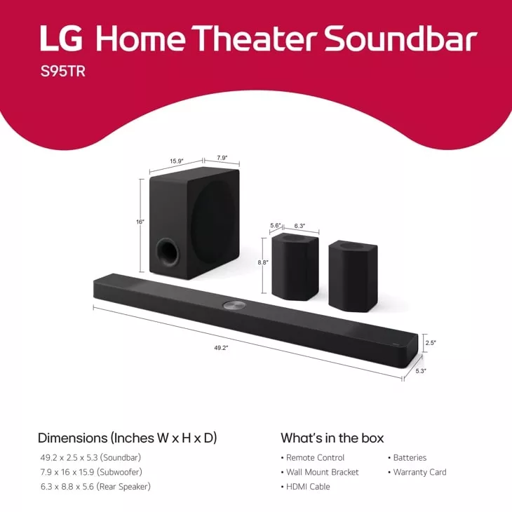 S95TR Barre de son LG Home Cinéma Dolby Atmos 9.1.5ch - 13