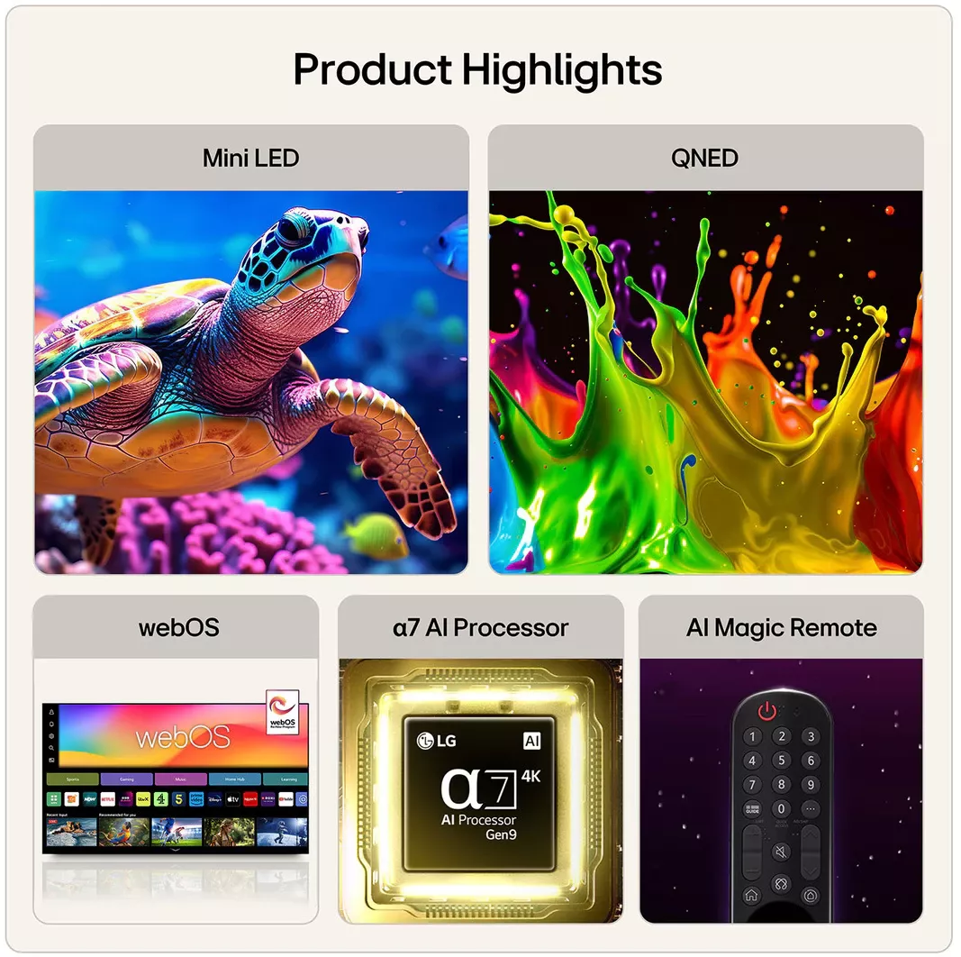 85QNED72B Téléviseur LG 85 QNED Mini LED 4K Smart AI webOS - 5
