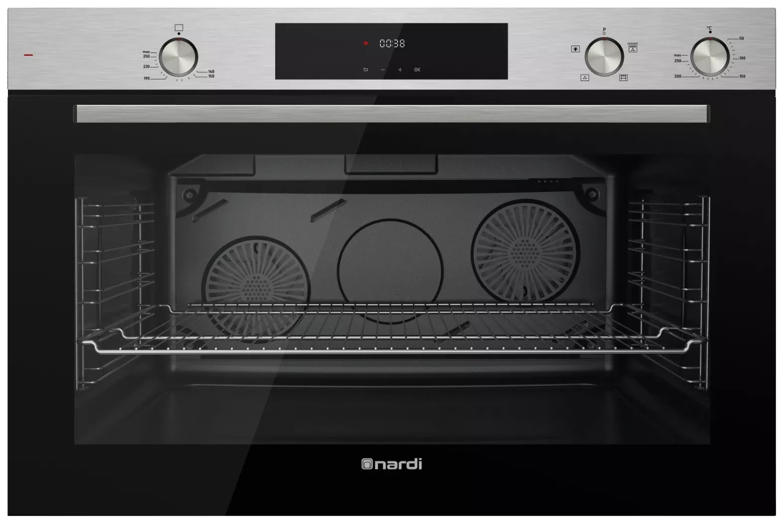 NFE128ML20X Four Enc NARDI Mixte 90 cm 128 L Inox Noir - 0