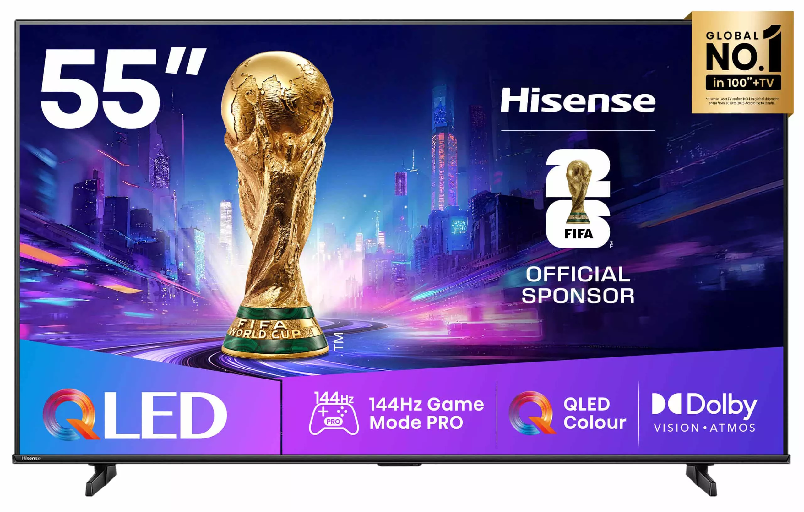 55Q7Q Téléviseur Hisense Smart TV 55 UHD 4K QLED 144z - 0