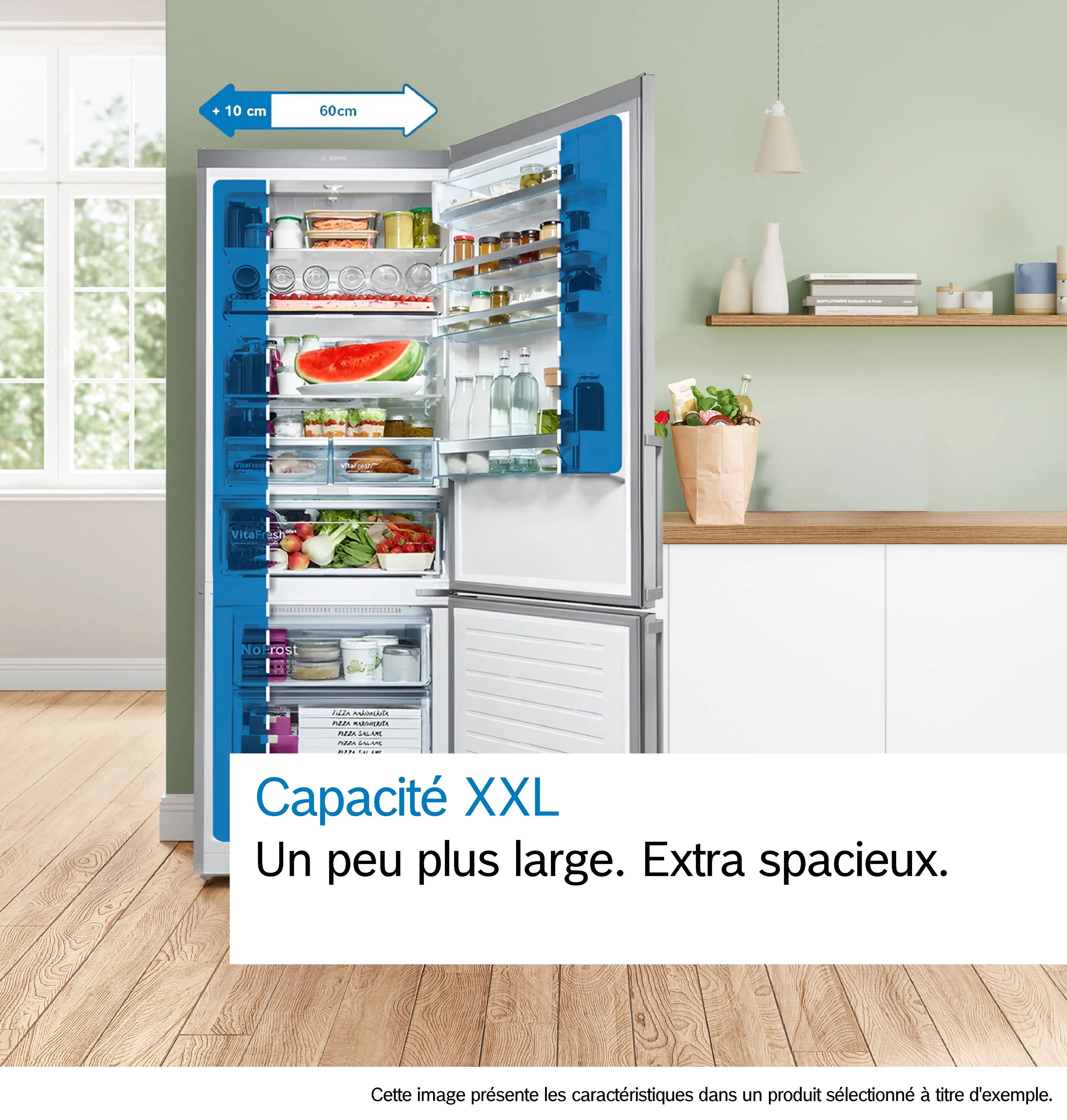 KGV58VLEAS Réfrigérateur combiné 70cm Bosch 503L gris - 7