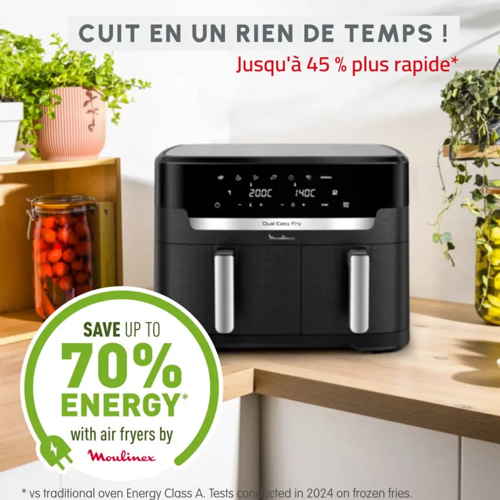 EZ942HF0 friteuse Air Fryer MOULINEX Easy Fry Dual XXL 11L - 6