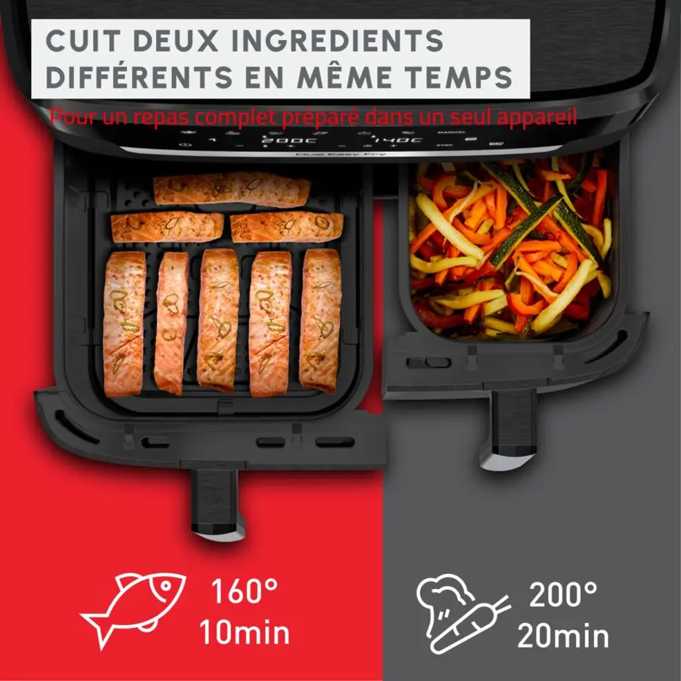 EZ942HF0 friteuse Air Fryer MOULINEX Easy Fry Dual XXL 11L - 4