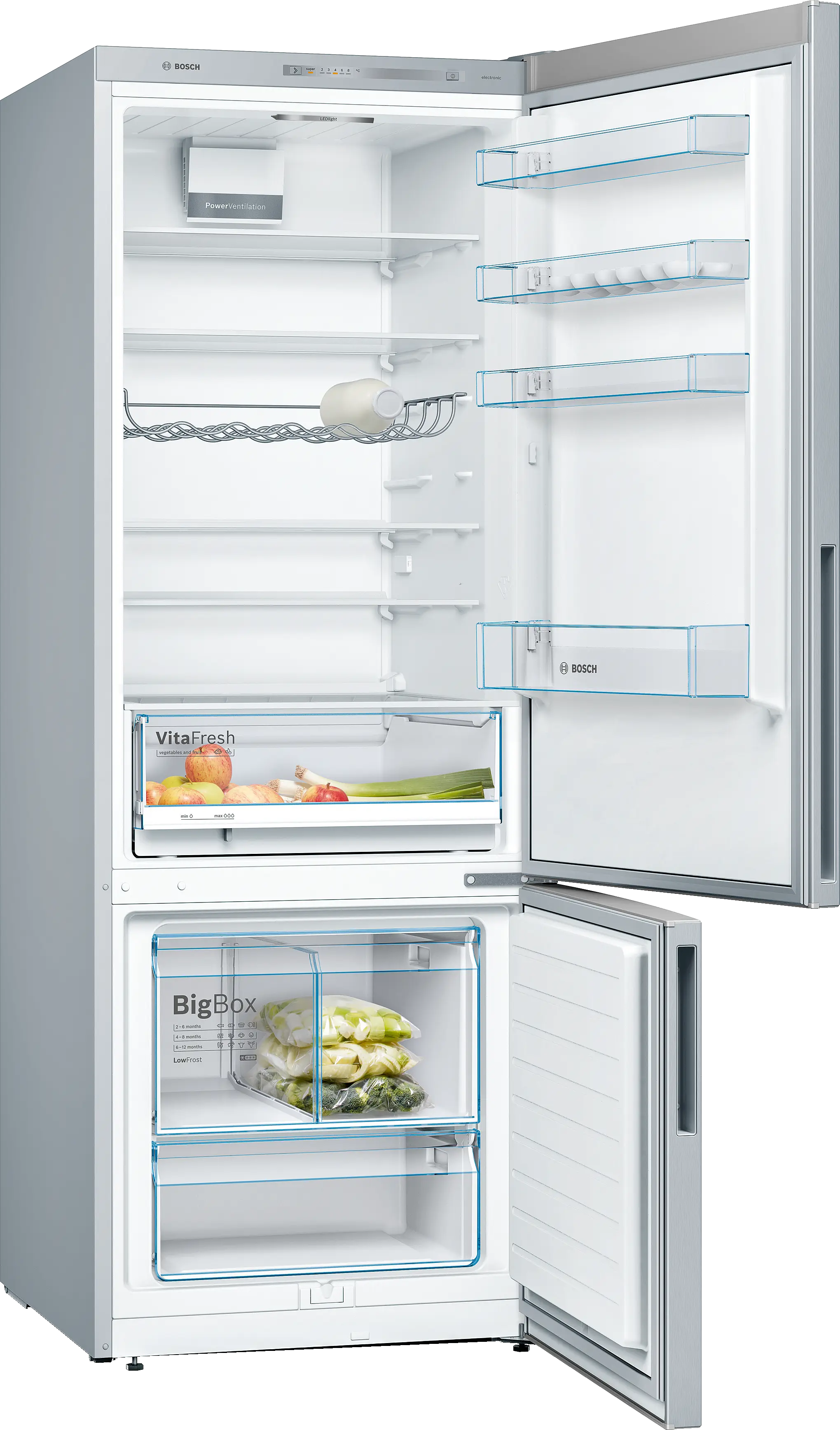 KGV58VLEAS Réfrigérateur combiné 70cm Bosch 503L gris - 1