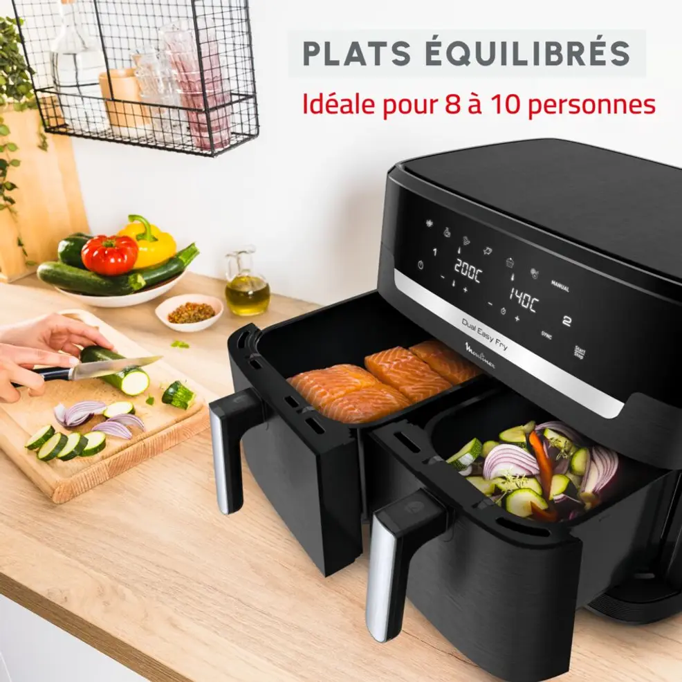 EZ942HF0 friteuse Air Fryer MOULINEX Easy Fry Dual XXL 11L - 5