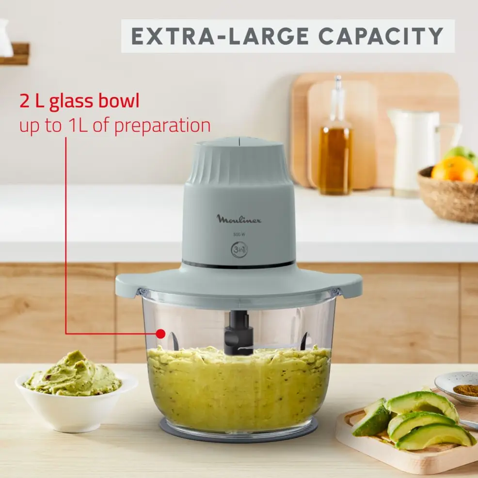 DJ603110 Hachoir Moulinex Choppeo Bol Verre 1 L 500W Vert - 4
