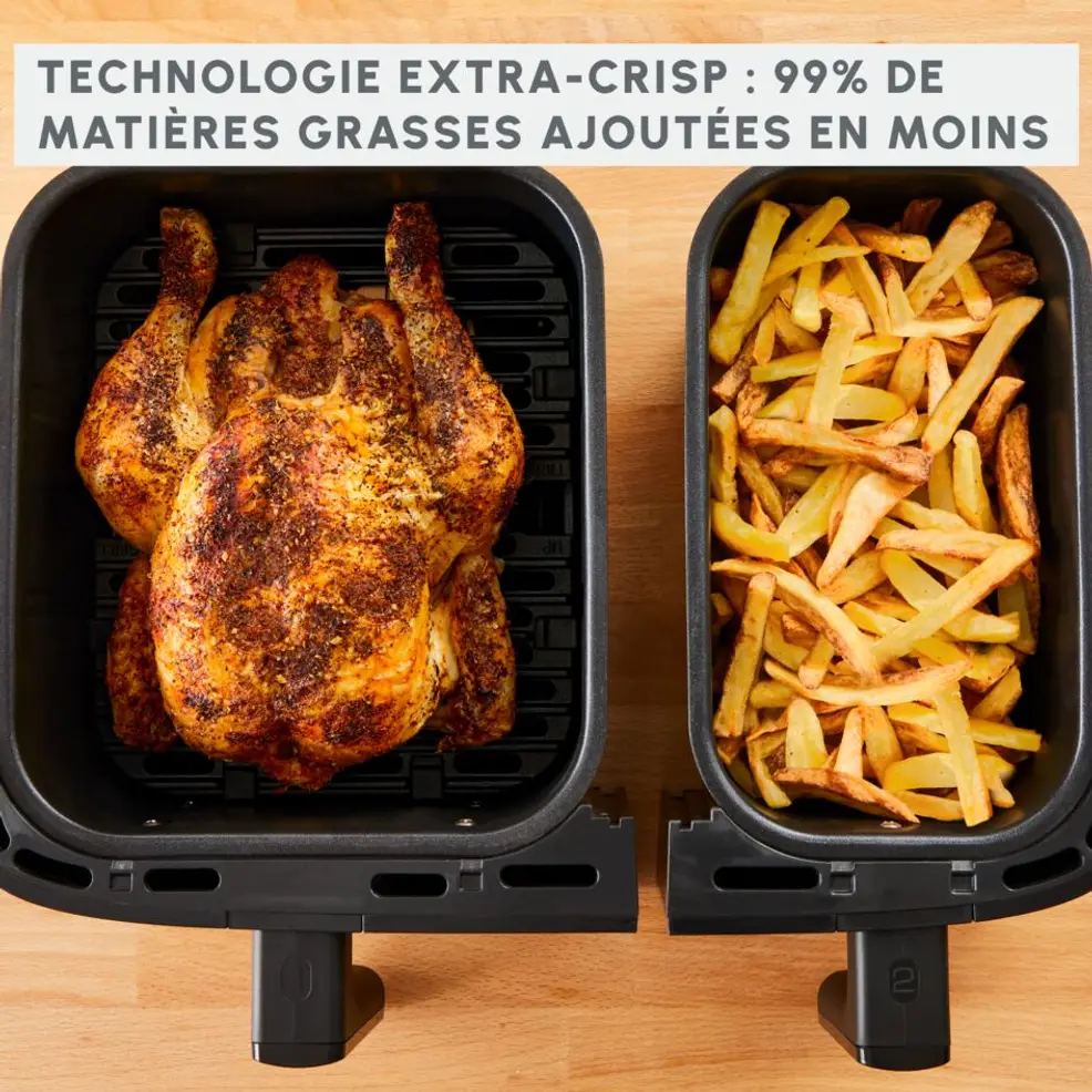 EZ905D20 Air Fryer MOULINEX Dual Easy Fry & Grill 8.3L Inox - 9