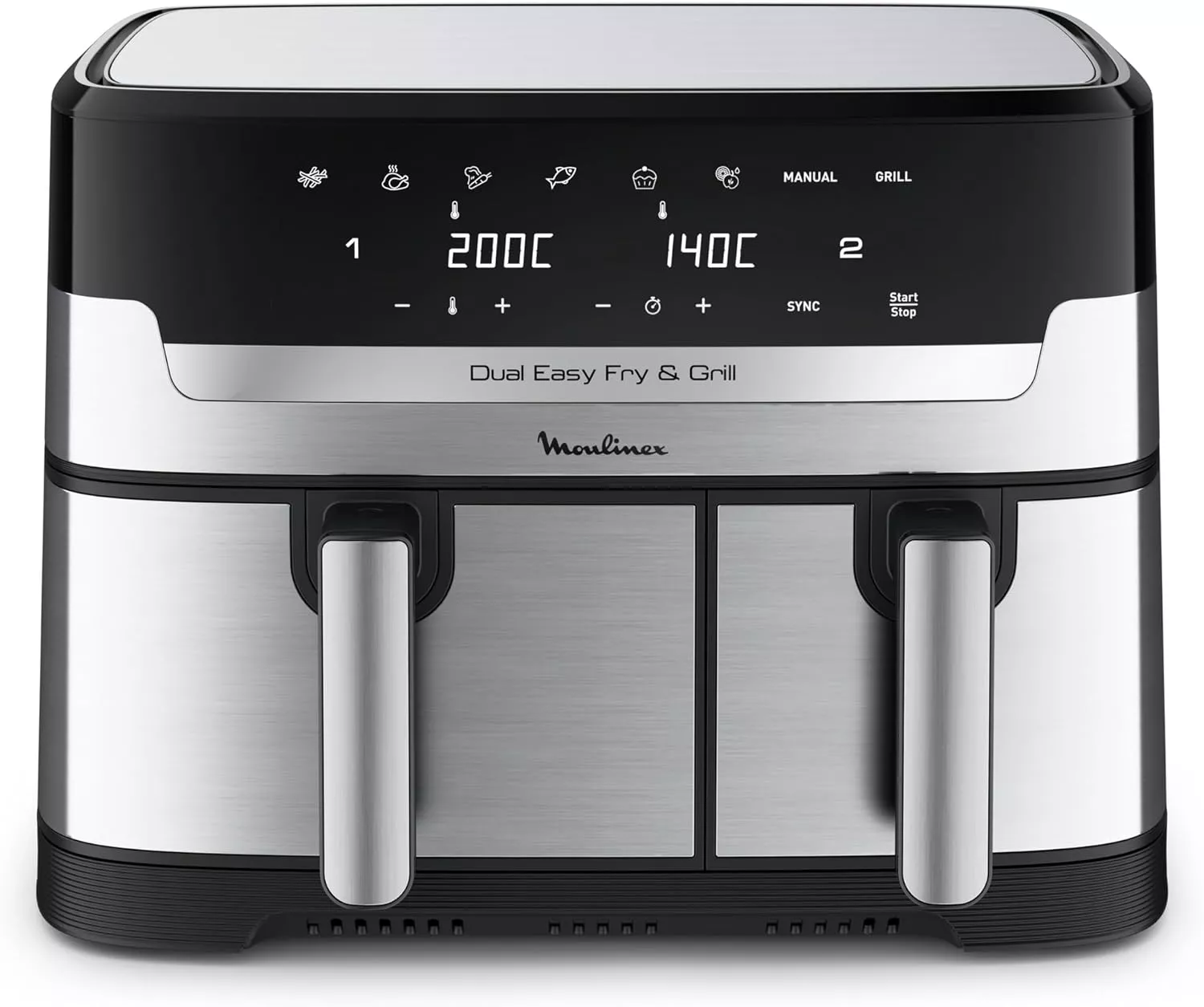 EZ905D20 Air Fryer MOULINEX Dual Easy Fry & Grill 8.3L Inox - 1
