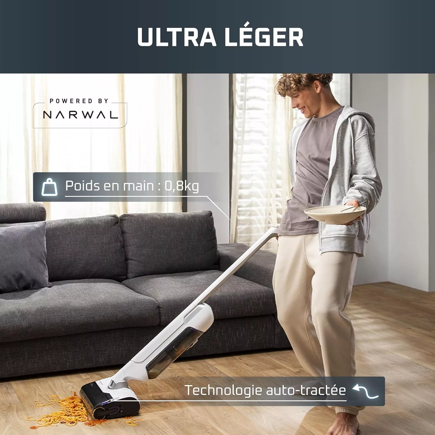 GZ7540WO Aspirateur Laveur Balai Rowenta X-Clean 10 Blanc - 14