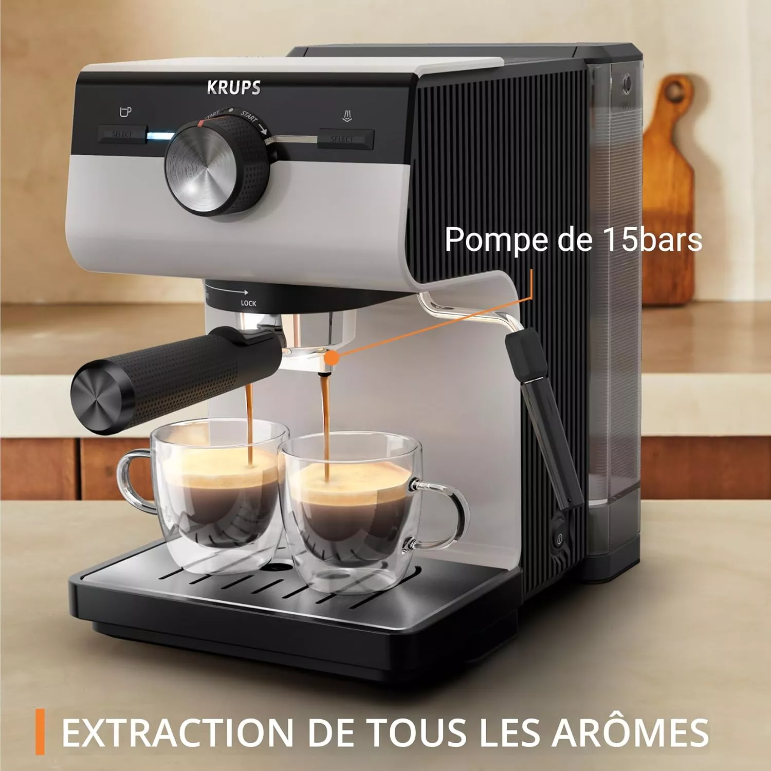 XP381B10 Machine Expresso Manuelle Krups Authentic Gris - 3