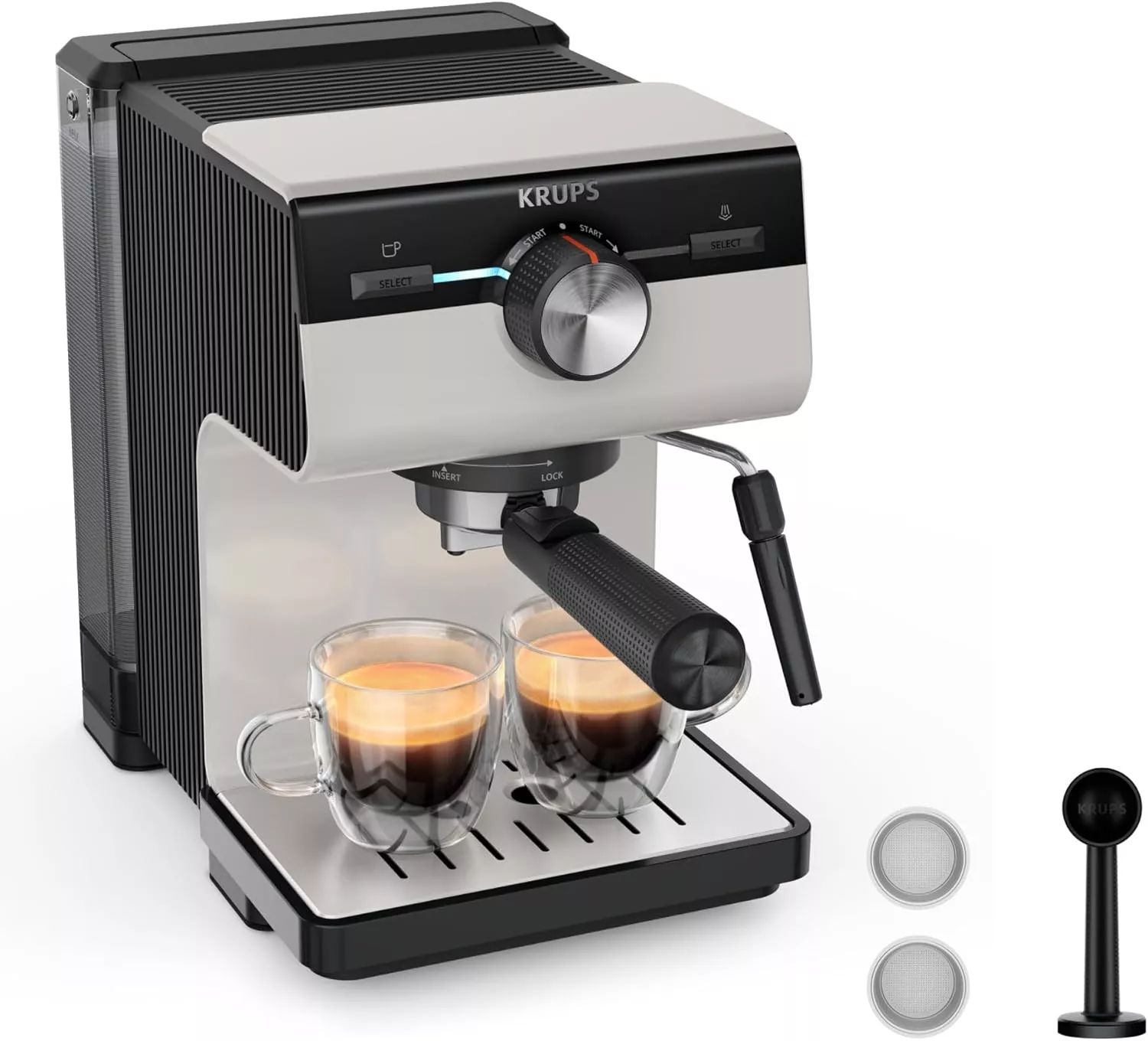 XP381B10 Machine Expresso Manuelle Krups Authentic Gris - 0