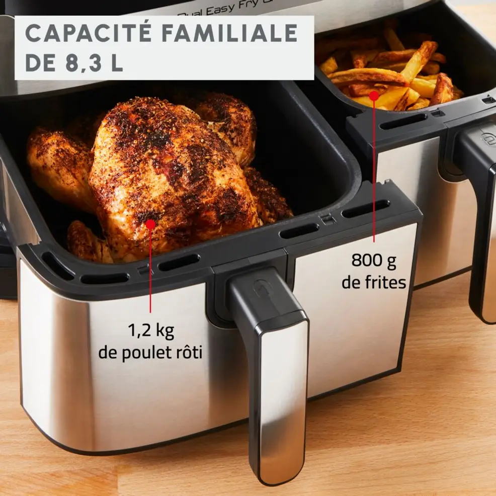EZ905D20 Air Fryer MOULINEX Dual Easy Fry & Grill 8.3L Inox - 6