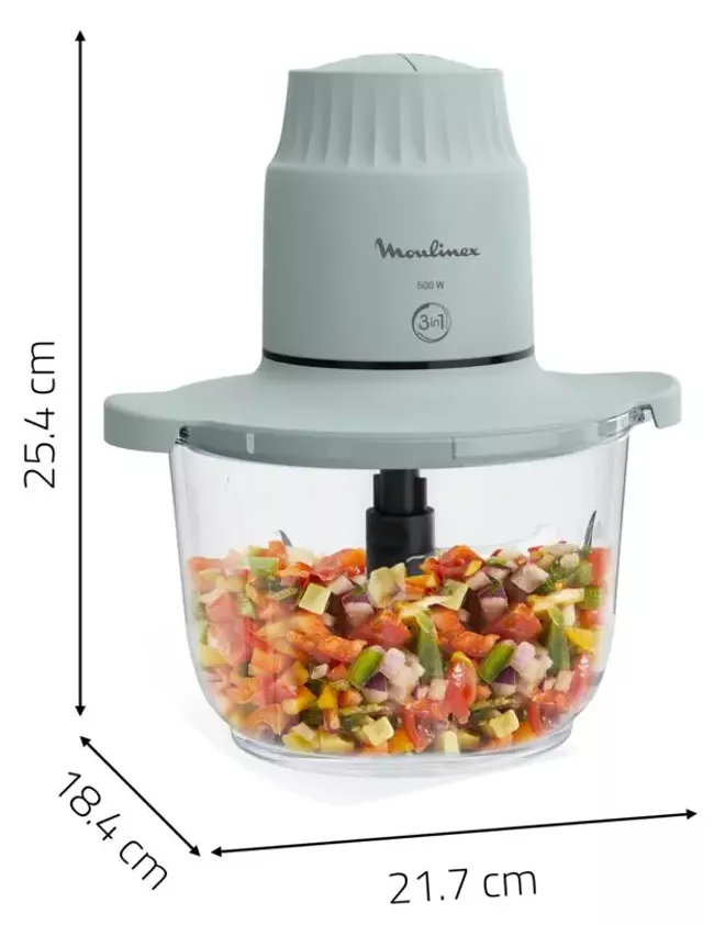 DJ603110 Hachoir Moulinex Choppeo Bol Verre 1 L 500W Vert - 9