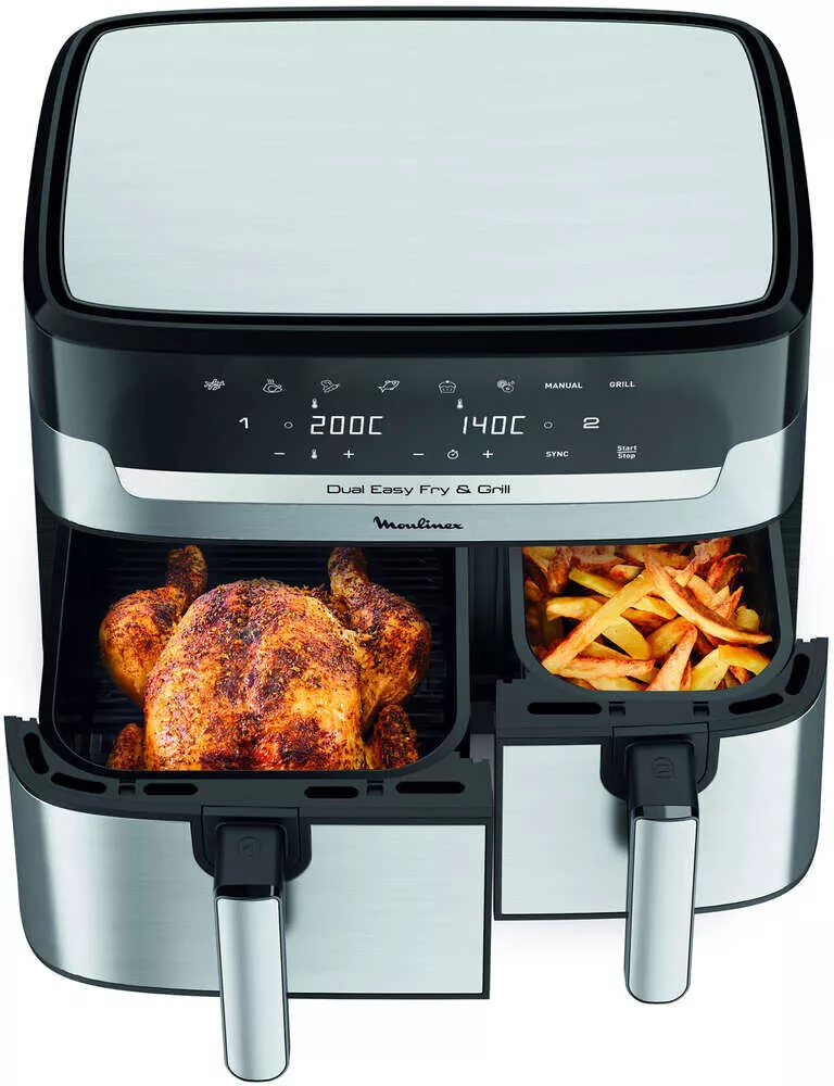 EZ905D20 Air Fryer MOULINEX Dual Easy Fry & Grill 8.3L Inox - 4