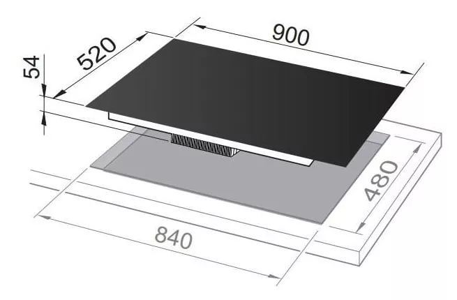 NSL 590D NCM Plaque de cuisson DE'LONGHI 90cm Verre Noir 5 Feux - 1
